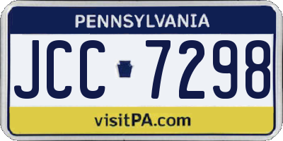 PA license plate JCC7298