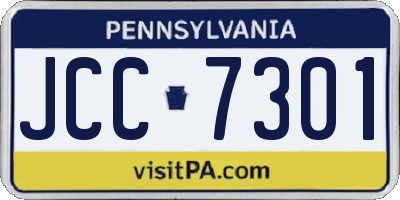 PA license plate JCC7301