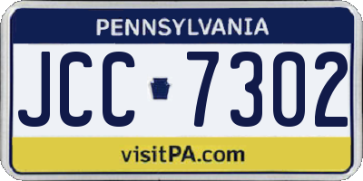 PA license plate JCC7302