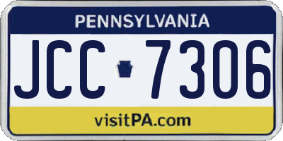 PA license plate JCC7306
