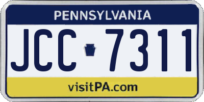 PA license plate JCC7311