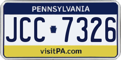 PA license plate JCC7326