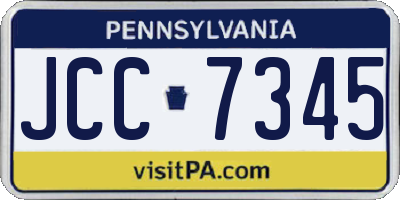 PA license plate JCC7345