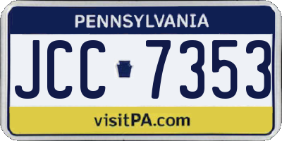 PA license plate JCC7353