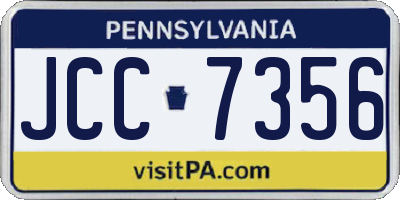 PA license plate JCC7356