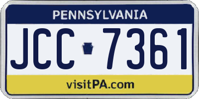 PA license plate JCC7361