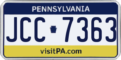 PA license plate JCC7363