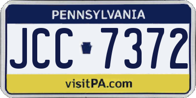 PA license plate JCC7372