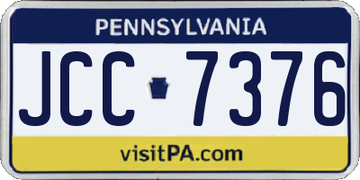 PA license plate JCC7376