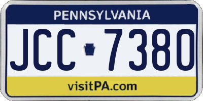 PA license plate JCC7380