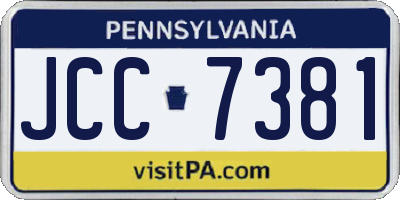 PA license plate JCC7381
