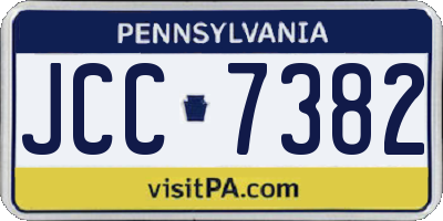 PA license plate JCC7382