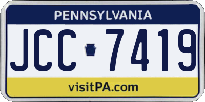 PA license plate JCC7419