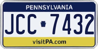 PA license plate JCC7432
