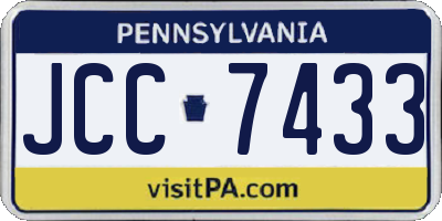 PA license plate JCC7433