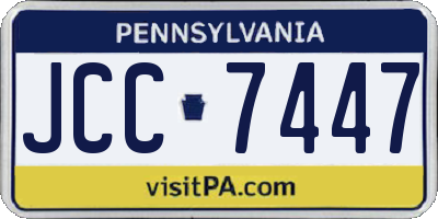 PA license plate JCC7447