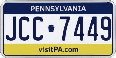 PA license plate JCC7449