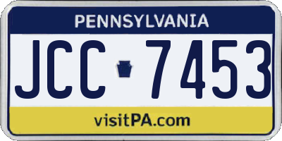 PA license plate JCC7453
