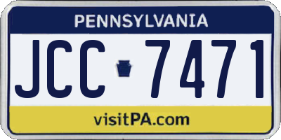 PA license plate JCC7471