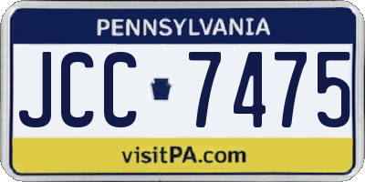 PA license plate JCC7475
