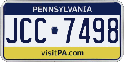 PA license plate JCC7498