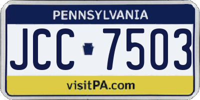 PA license plate JCC7503