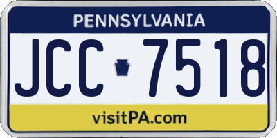 PA license plate JCC7518