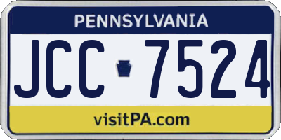 PA license plate JCC7524