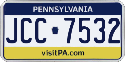 PA license plate JCC7532