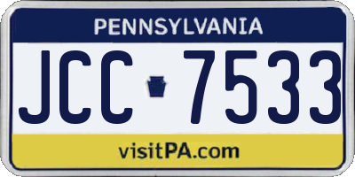 PA license plate JCC7533