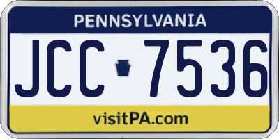 PA license plate JCC7536