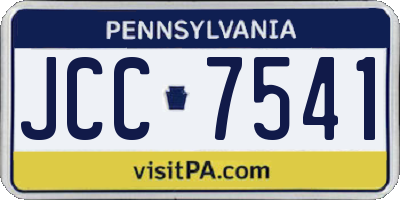 PA license plate JCC7541