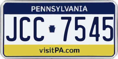 PA license plate JCC7545