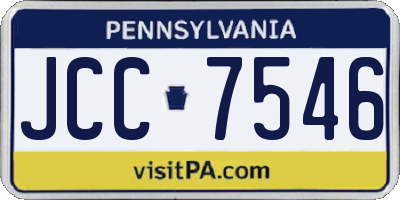 PA license plate JCC7546