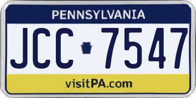 PA license plate JCC7547