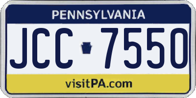 PA license plate JCC7550