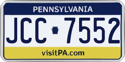 PA license plate JCC7552