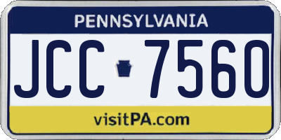 PA license plate JCC7560