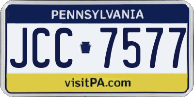 PA license plate JCC7577