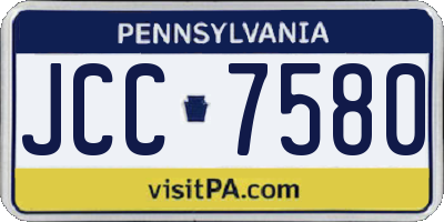 PA license plate JCC7580