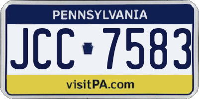 PA license plate JCC7583