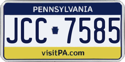 PA license plate JCC7585