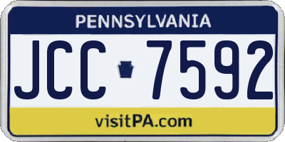 PA license plate JCC7592