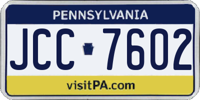 PA license plate JCC7602
