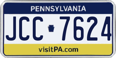 PA license plate JCC7624