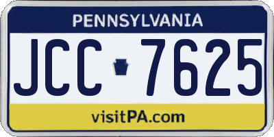 PA license plate JCC7625