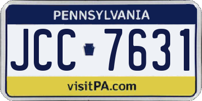 PA license plate JCC7631