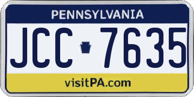 PA license plate JCC7635