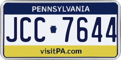 PA license plate JCC7644