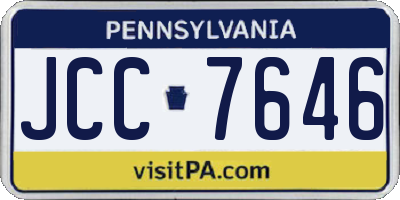 PA license plate JCC7646